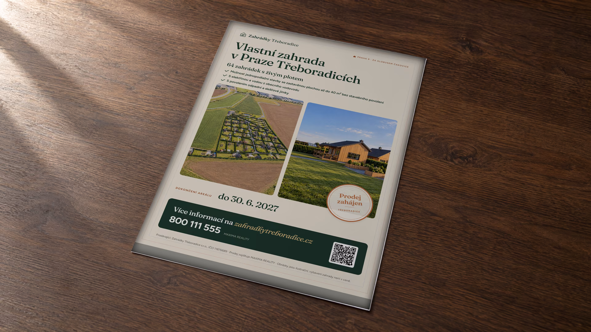 Leták A4 s QR kódem na web